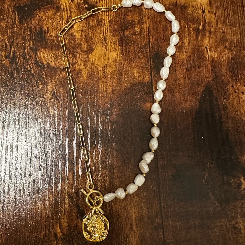Pearl Paperclip Necklace